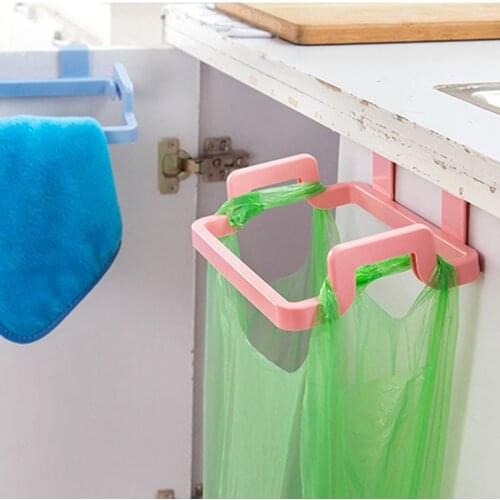 Newest Arrivals Garbage Trash Bag Rack Attach Holder Cabinet cupboard Door Kitchen Bathroom Accesorries