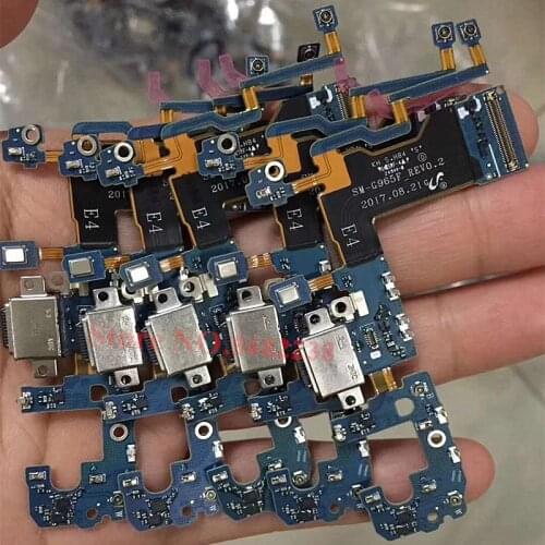 Original USB Charging Dock Port Flex Cable For Samsung S9 G9600 G965F G960F Charger Plug Board With Microphone Replacement Parts