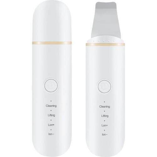 Rechargeable Ultrasonic Face Scrubber Cleaning Peeling Shovel Pore Cleaner Lift Machine Facial Lifting Thermal Skin Care Tool