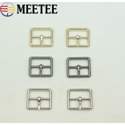 Meetee 5/10pcs 20mm Metal Pin Belt Buckles Bags Strap Adjuster Slider Shoes Buckle DIY Watchband Hook Clasp Hardware Accessories