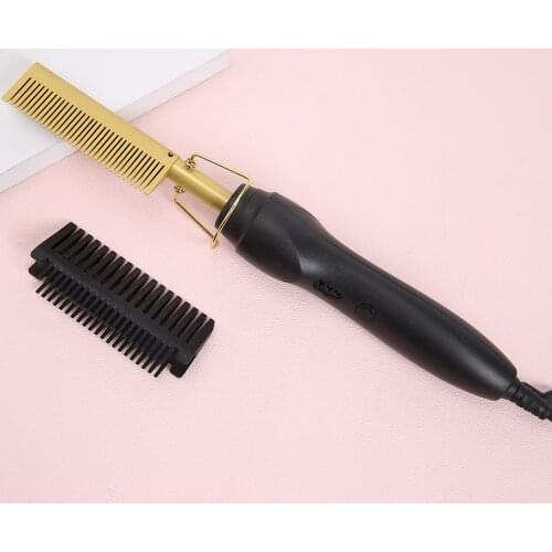 Comb Hot Heating Hair Straight Styler Straightener Curling Curler Brushes Profissional Straightening for Women Girl