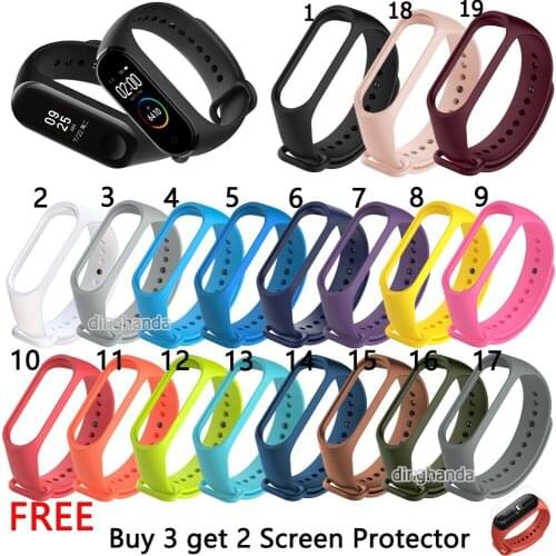 Silicone Band Strap For Xiaomi Mi Band 3 4 Miband 3 4