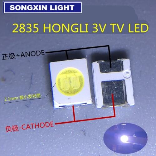 HONGLI TRONIC DOUBLE CHIPS LED Backlight 1210 3528 2835 1W 3V 100LM Cool white LCD Backlight for TV TV Application 200PCS