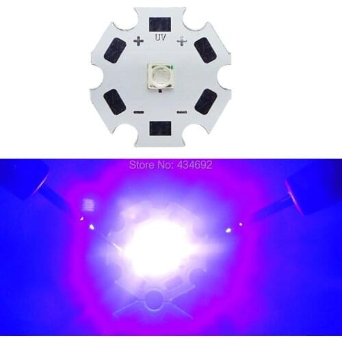 10PCS 3W Epileds 45mil 3-3.6V 600-650MA 20mm Star PCB 420nm UV Ultra Violet Purple High Power LED Light Lamp