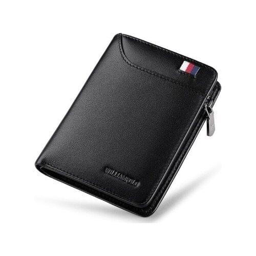 William Polo Wallet Card Wallet Handmade Leather Male Black
