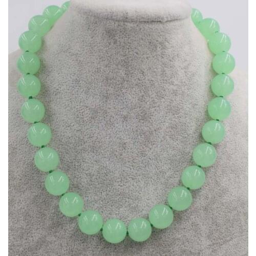 Wow! light green jades stone round 12mm 14mm 18" nature wholesale bead discount gift