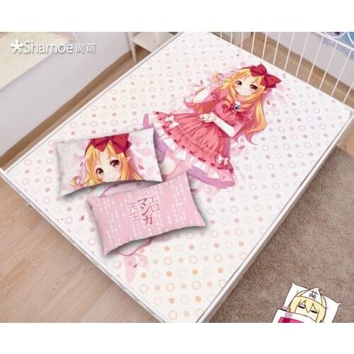 Japanese Anime Cartoon Eromanga Sensei Elf Yamada Milk Silk Mattress Cover Fitted Sheet Fitted cover bedspread counterpane