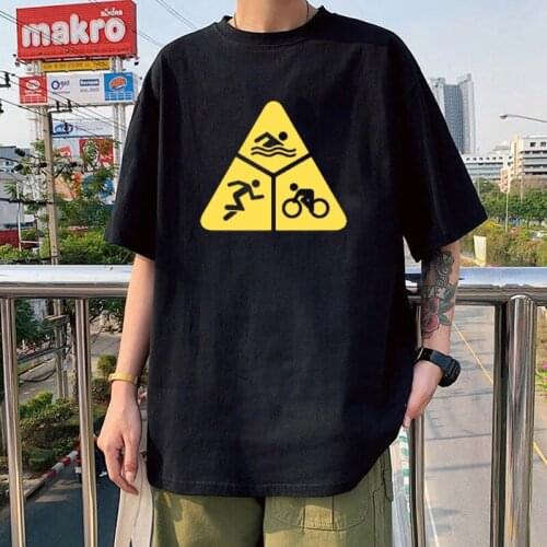 Funny Triangle Graphic Mens T Shirt Triathlon Triathlete Runninger Swimmings Bikings Tops Sports Enthusiast Camisetas Tee