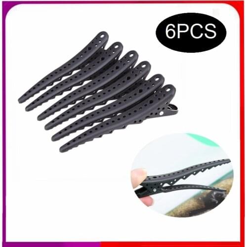 6Pcs Hair Clips Mouth Professional Hairdressing Salon Hairpins Hair Accessories Headwear Barrette Hair Care Styling Tools Black