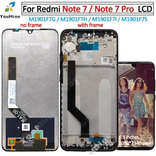 Original for Xiaomi Redmi note 7 LCD Display Touch Panel Screen Digitizer Assembly +Frame For Redmi Note7 pro LCD M1901F7G