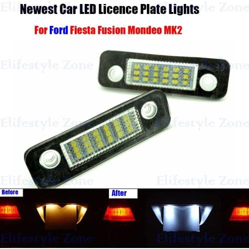 2 x LED Number License Plate Lamps OBC Error Free 18 LED For Ford Mondeo MK2 Fiesta Fusion