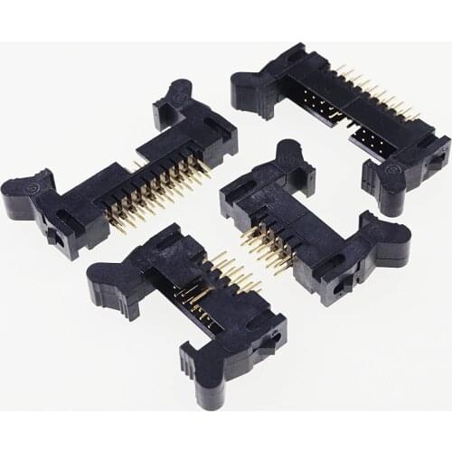 20pcs 2.0 mm Shrouded PCB IDC Male Header 6 8 10 12 14 16 18 20 24 26 30 34 40 50 60 Pin Rectangular Ejector Latch 2.0x2.0 mm