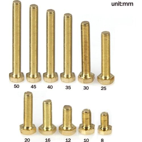 20pcs Carbon steel screws full thread screw M5 screws External hex screws M5*8/10/-40/50mm Fasteners for building decoration