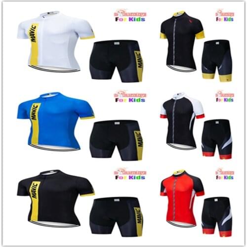2020 MAVIC summer childrens cycling t-shirt set kids clothes bicycle shorts for children sets equipment bike cycling clothing