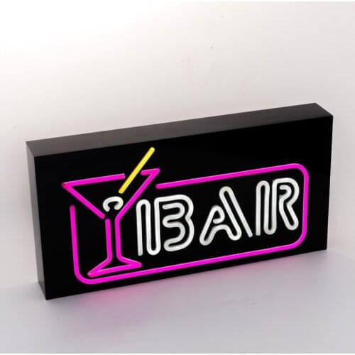 3D LED Flex Neon Box Luminous Stainless Steel Neon Sign for Decoration
