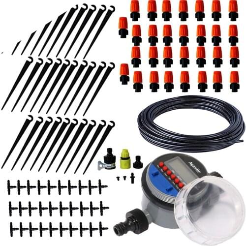 25m Automatic Micro Drip Irrigation System Garden Irrigation Spray Self Watering Kits with Adjustable Dripper #21026I