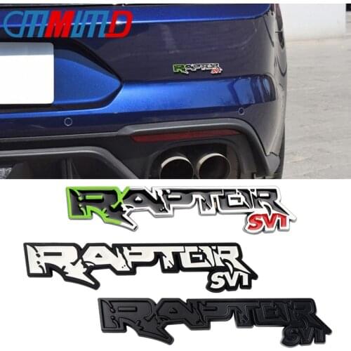 Car Styling 3D Metal RAPTOR SVT Tailgate Badge Rear Emblem stickers for Ford Focus Kuga F150 Fiesta SUV Mustang Ranger Galaxy