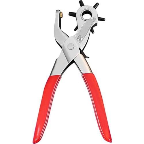 LMDZ 6Size Leather Belt Hole Punch Household leathercraft Plier Eyelet Puncher Revolve Sewing Machine Bag Setter Tool Watchband