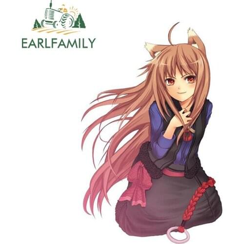 EARLFAMILY 13cm x 8.2cm for Spice and Wolf Anime Car Sticker Motorcycle Bumper Graphics Waterproof Sunscreen Decal JDM Stickers