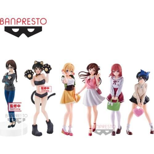 18cm/BANDAI Original Anime Diamond Chizuru Kanokari Mizuhara Chizuru Sakurasawa Sumi PVC Action Figure Model Toys Banpresto