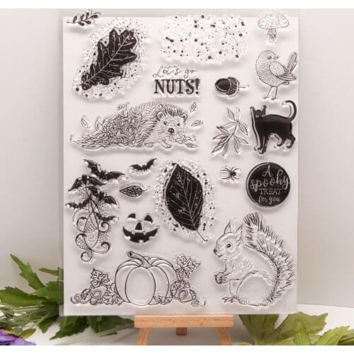 Halloween Nuts Pumpkin Transparent Stamps + Metal Cutting Dies Embossing DIY Crafts