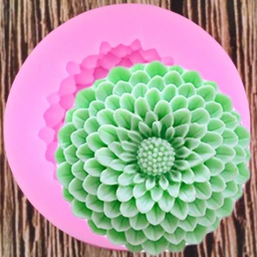 Chrysanthemum Handmade Soap Mold Flower Fondant Cake Silicone Molds Cake Decorating Tools Candy Clay Chocolate Gumpaste Moulds