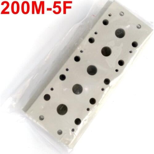 200M-5F Solenoid Valve Manifold With Screws & Rubber 5 Station Base Board 4V210/ 4A210