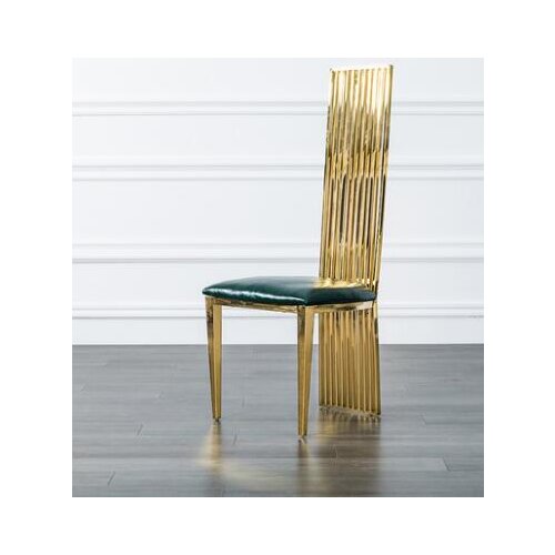 Leather dining chair postmodern simple northern European high-end family restaurant bar chair leisure fashion orange chair