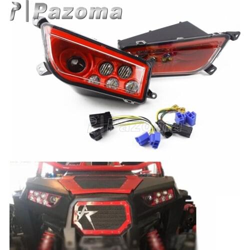 Red LED Front Headlights OEM Headlamp ATV Projector Lighting for Polaris General 1000 2016-2018