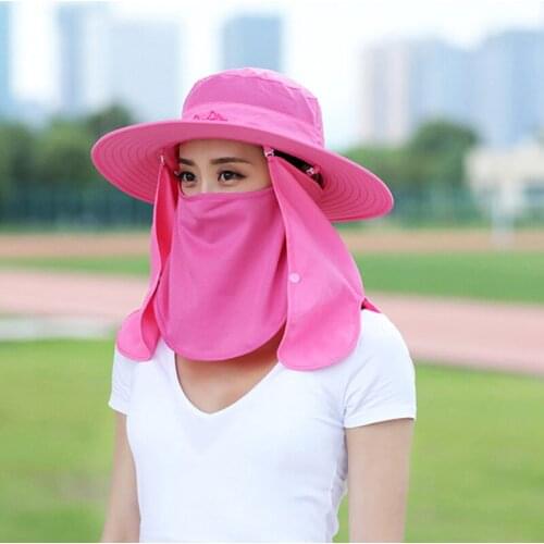 Summer Quick Dryng Sun Protection Fisherman Cap Withface Neck Protection Outdoor Fishing Bike Removable Three-Use Unisex Hat
