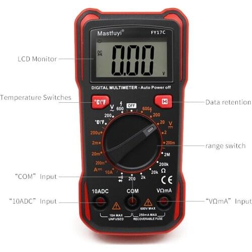 Mini Digital Multimeter AC DC tester with Temperature Measurement Multi meter beautiful multitester
