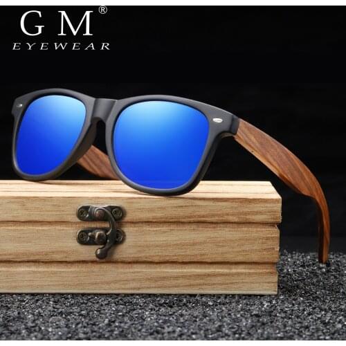 GM New 100% Real Zebra Wood Sunglasses Polarized Handmade Bamboo Mens Sunglass Sun glasses Men Gafas Oculos De Sol Madera