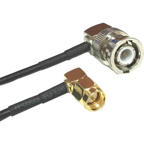 New BNC Male Right Angle Switch SMA Male Plug 90-degree pigtail cable RG174 Wholesale 20CM 8" Adapter