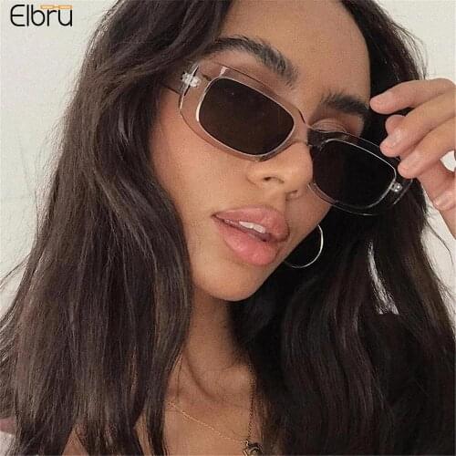 Elbru Classic Retro Square Sunglasses Women Brand Vintage Small Rectangle Sun Glasses For Female Oculos Lunette De Soleil Femm