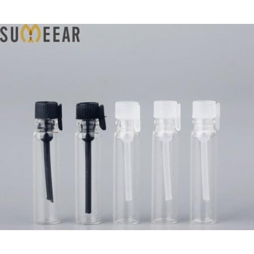 Wholesale 100Pcs/Lot 1ml Mini Glass Portable Sample Perfume Bottle Empty Perfume Bottle Travel Refillable Parfum Essential Oils