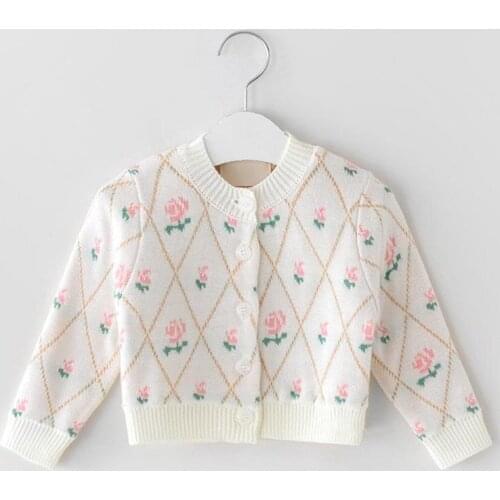 Autumn Infant Girls Sweater Coat Kids Girls Long Sleeve Knitting Tops Coats Toddler Baby Cotton Casual Knitted Wool Cardigan