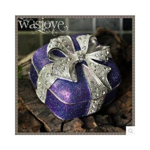 European-style gift box alloy ring box jewelry box vintage metal jewelry jewelry holder Z014