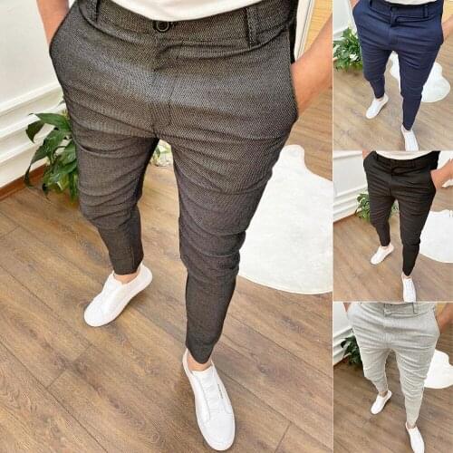 Casual Pants For Men Fashionable Mens Hot Sale Slim-fit Zipper Trousers Plain Plus Size 3xl 4xl Daily Work Streetwear Slacks