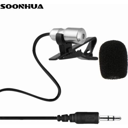 SOONHUA Microphone Clip-On Lapel Lavalier Mic Mini Microphones With Adapter Cable For IPhone Smart Phone Recording PC 50Hz-16KHz