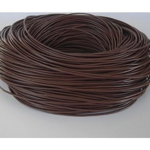 Ut45ng Wholesale Mixed Black Coffee 1 5mm real wax Round COW Genuine Leather Cord Bracelet Necklace Cord DIY for jewelry