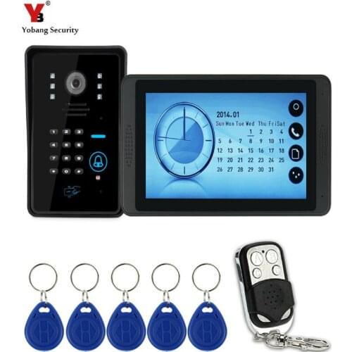 7" Door phone video Intercom for home Touch screen waterproof camera ir night vision video recording RFID video doorbell system