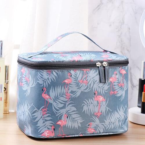 1 Pc New Flamingo Women Cosmetic Bag Travel Organizer Make up Box Toiletry Kit Wash Toilet Bag Large Waterproof Pouch