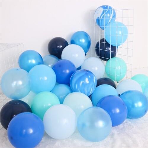 12pcs Blue Balloons Colorful Set Pearl Balloon Birthday Party Wedding Decoration Baby Shower Anniversary Globos Kids Boy Toys