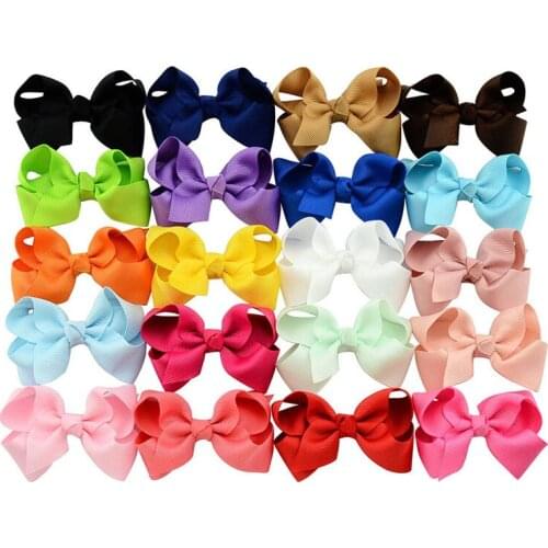 20pcs 8*6CM Cute Grosgrain Ribbon big solid Bow hairpins Hair Clip Pin Flower Headdress Accessories