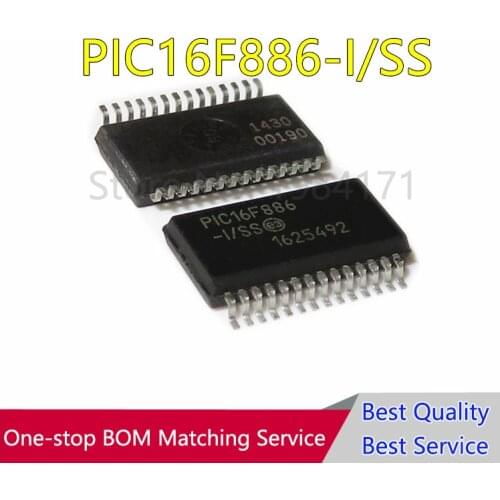 20Pcs PIC16F886-I/SS PIC16F886 PIC16F886T-I/SS SSOP28 new
