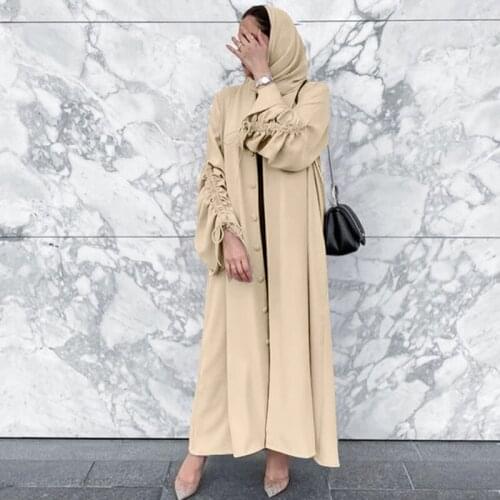 2021 Abaya Dubai Turkey Islam Muslim Fashion Robe Kimono Eid Mubarak Musulmane Caftan Moroccan Kaftan Abayas for Women Cardigan