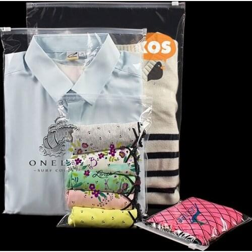5pcs transparent Clear zipper plastic bag for clothing plastic packaging bag zipper bag