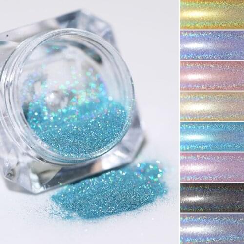8 Colors Nail Crystal Diamond Powder Rainbow Color Glitter Shiny Pigment Holographic Glass Micro Drill Nails Art Decoration