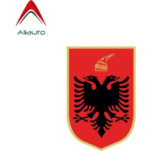 Aliauto Personality Creative Car Sticker Albania Flag Coat of Arms Automobile Styling PVC Waterproof Sunscreen Decal,6cm*9cm