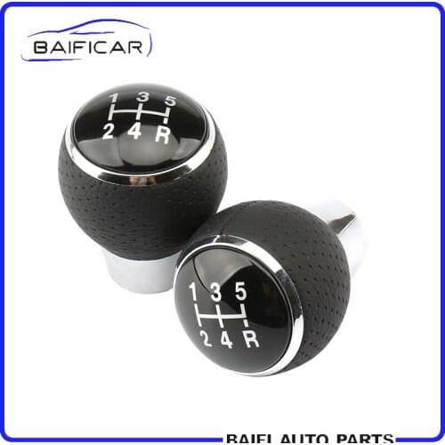 Baificar Brand New Genuine Leather 5 Speed Manual Stick Gear Shift Knob Lever Shifter For Hyundai Tucson IX35 Elantra